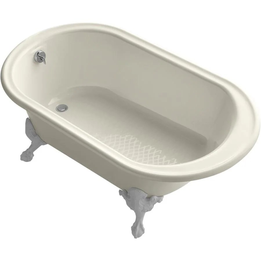 KOHLER Iron Works Historic 36in W x 66in L Almond Cast Iron Oval