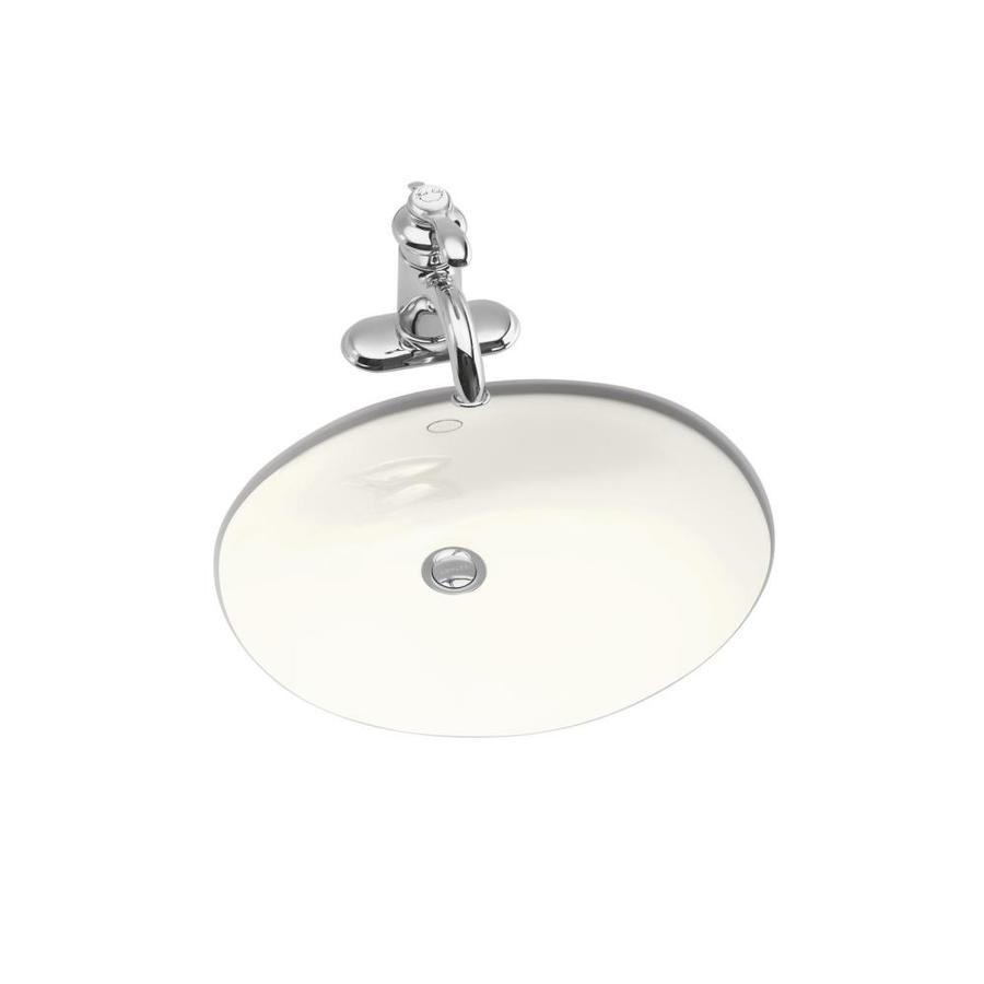 KOHLER Caxton Biscuit Undermount Oval Bathroom Sink at