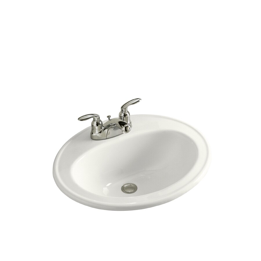 KOHLER Pennington White DropIn Oval Bathroom Sink at