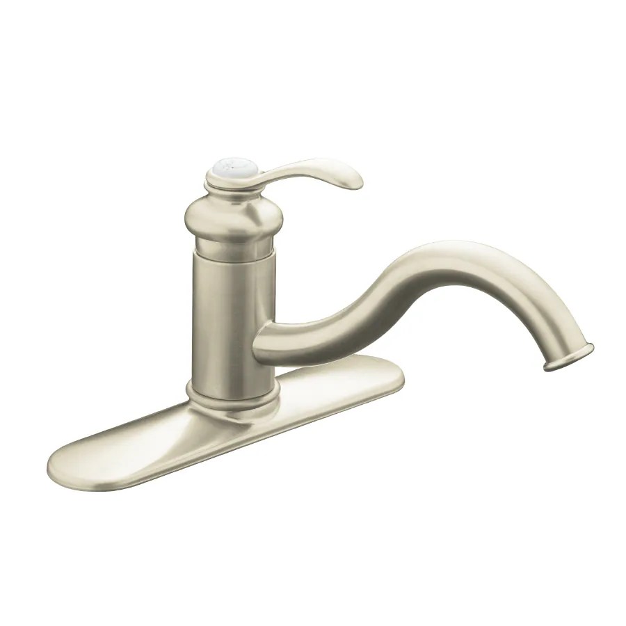 KOHLER Fairfax Vibrant Brushed Nickel 1Handle LowArc Kitchen Faucet at