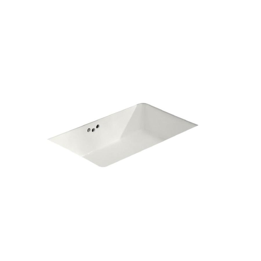KOHLER Kathryn White Undermount Rectangular Bathroom Sink with Overflow