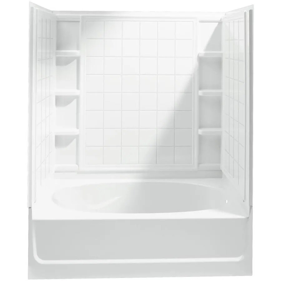 Sterling Ensemble White Vikrell Rectangular Skirted Bathtub with Right