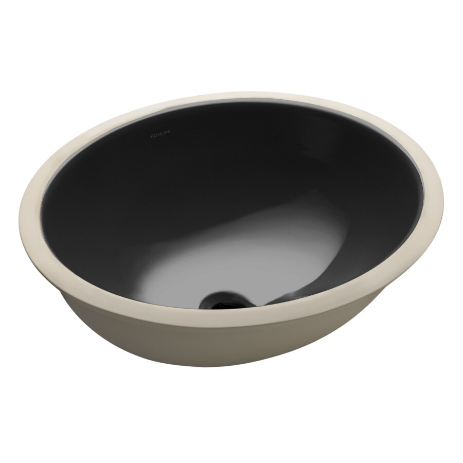 KOHLER Caxton Black Black Undermount Oval Bathroom Sink at