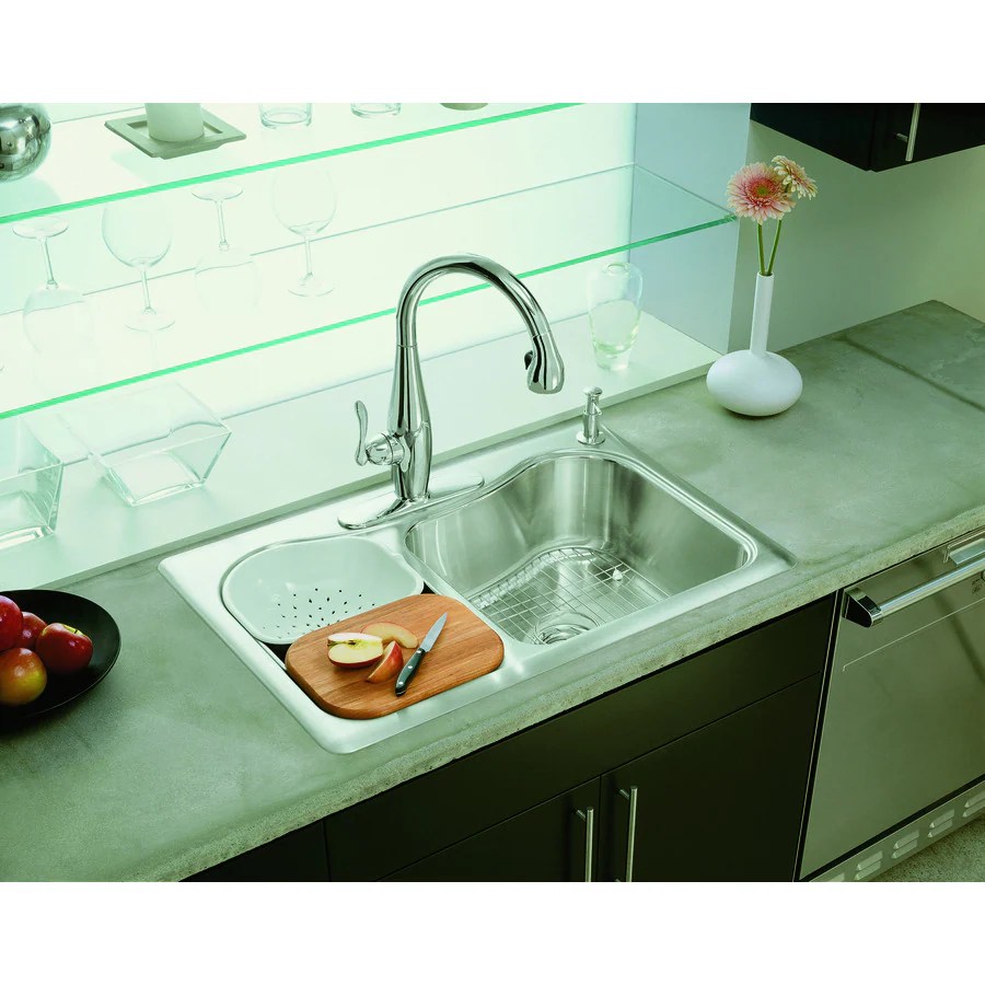 KOHLER Staccato 22in x 33in DoubleBasin Stainless Steel Dropin 4