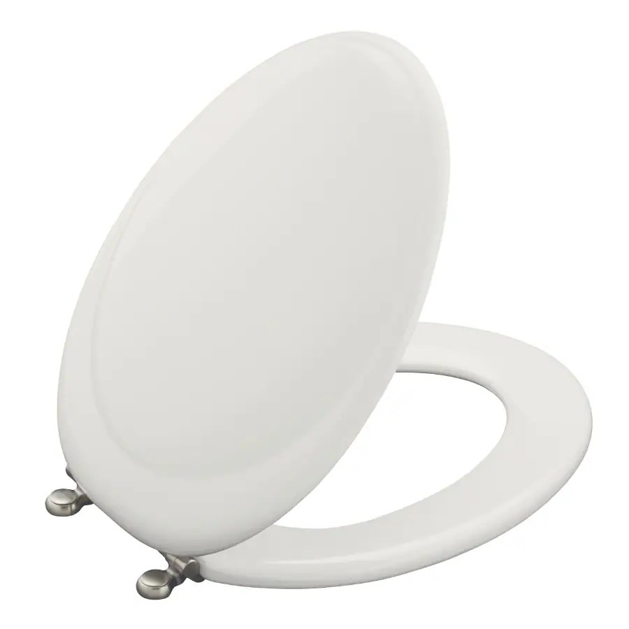 White Wood Elongated Toilet Seat Shop KOHLER Revival White Wood Elongated Toilet Seat at