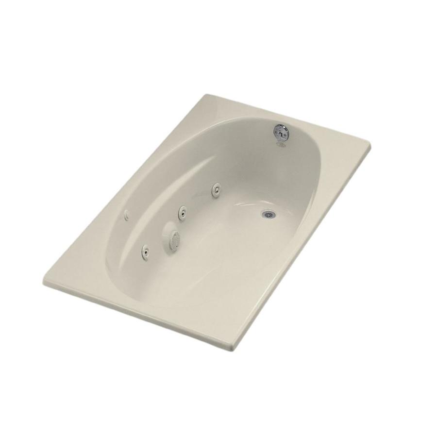 KOHLER 60in Almond Acrylic Oval In Rectangle RightHand Drain Alcove