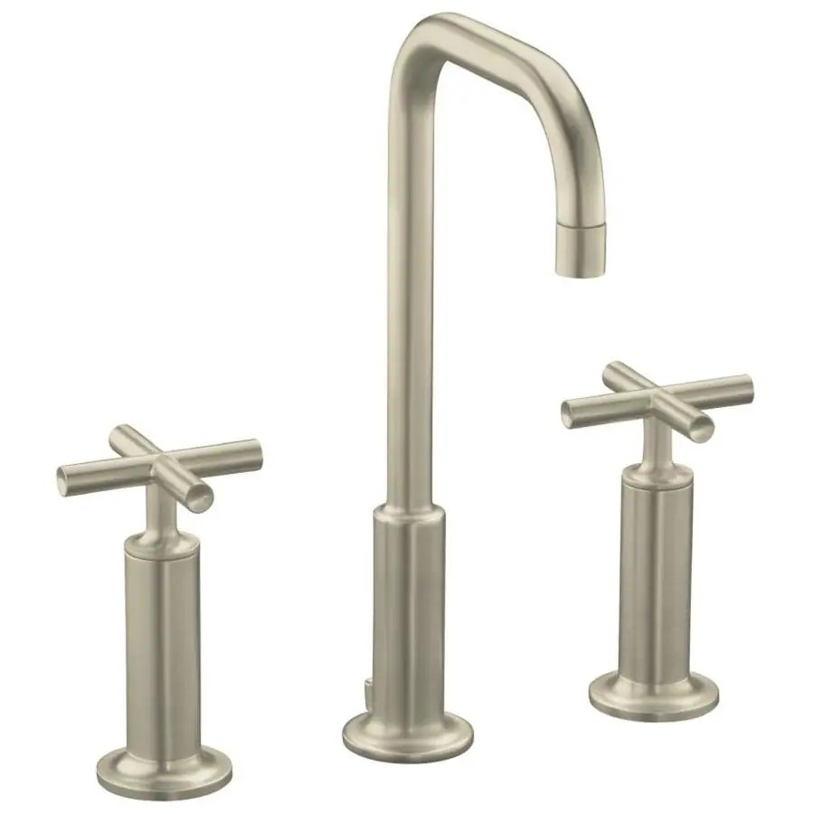 KOHLER Purist Vibrant Brushed Nickel 2handle Widespread WaterSense Bathroom Sink Faucet with