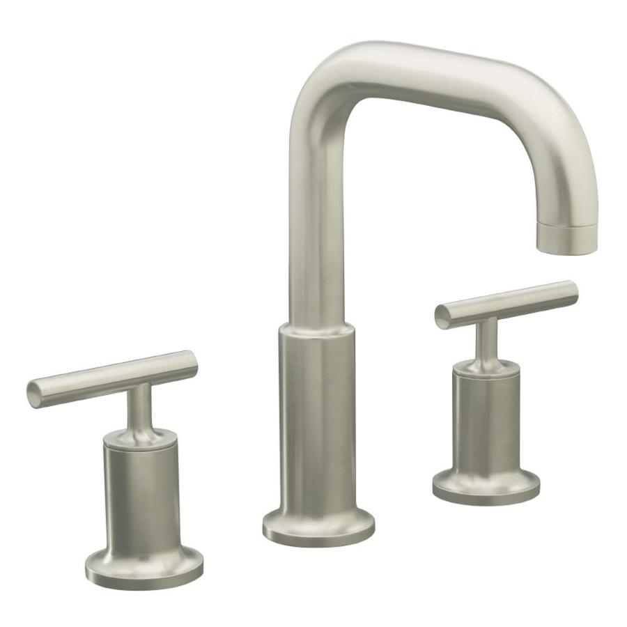KOHLER Purist Vibrant Brushed Nickel 2Handle Residential Deck Mount Roman Bathtub Faucet in the