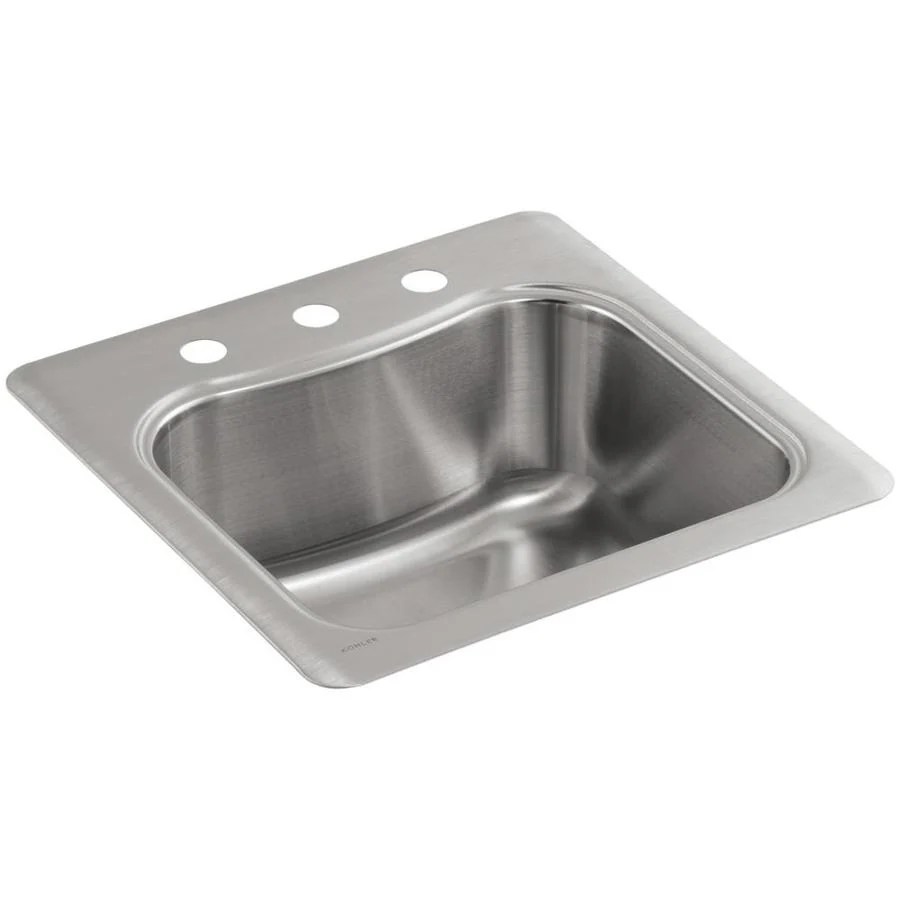 KOHLER Square Stainless Steel Topmount Bar Sink at