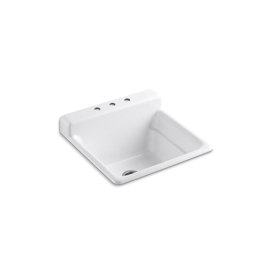 KOHLER 24in x 25.5in White SelfRimming Cast Iron Laundry Utility