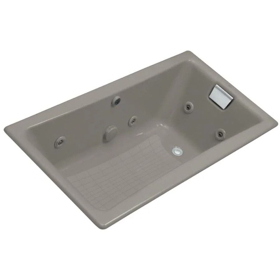 KOHLER TeaForTwo 60in Cashmere Cast Iron Rectangular Reversible