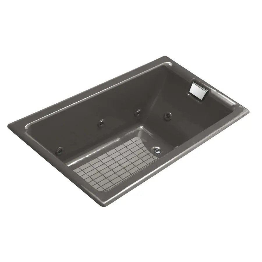 KOHLER TeaForTwo 66in Thunder Grey Cast Iron Rectangular Reversible