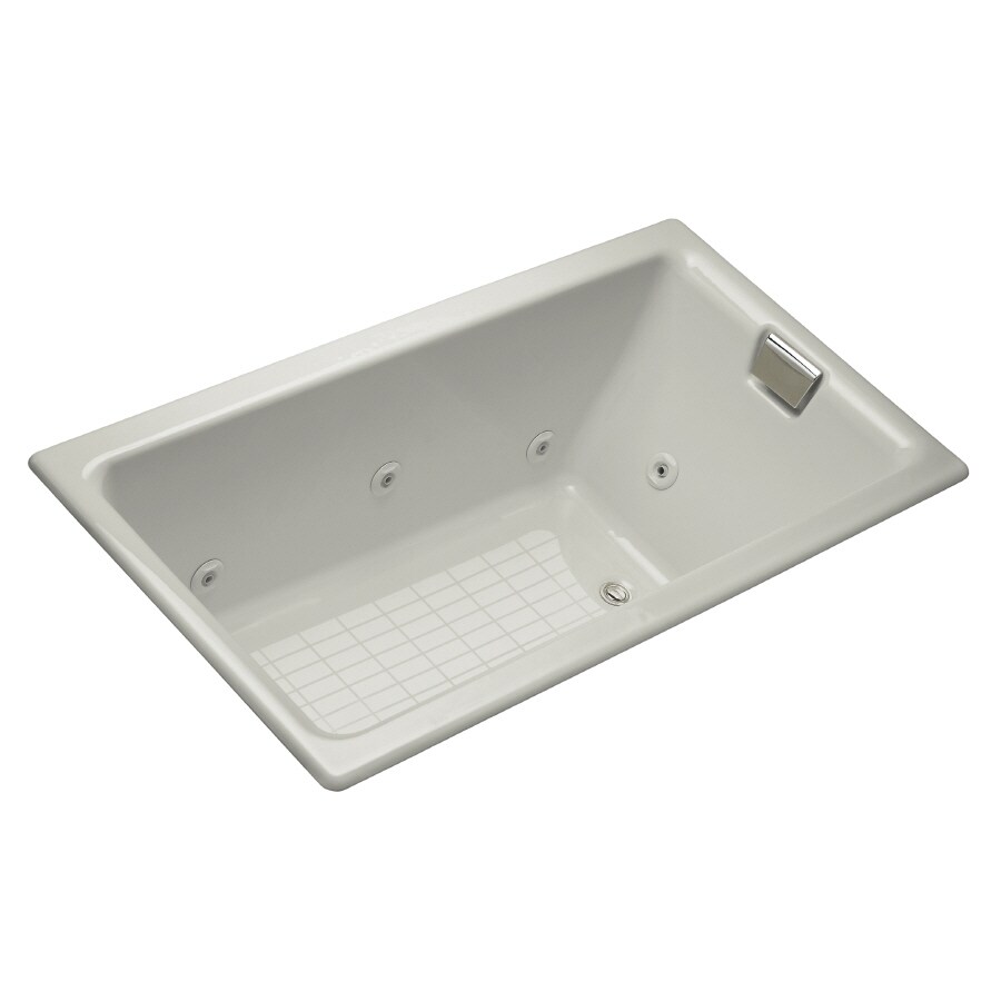 KOHLER TeaForTwo 66in Ice Grey Cast Iron Rectangular Reversible