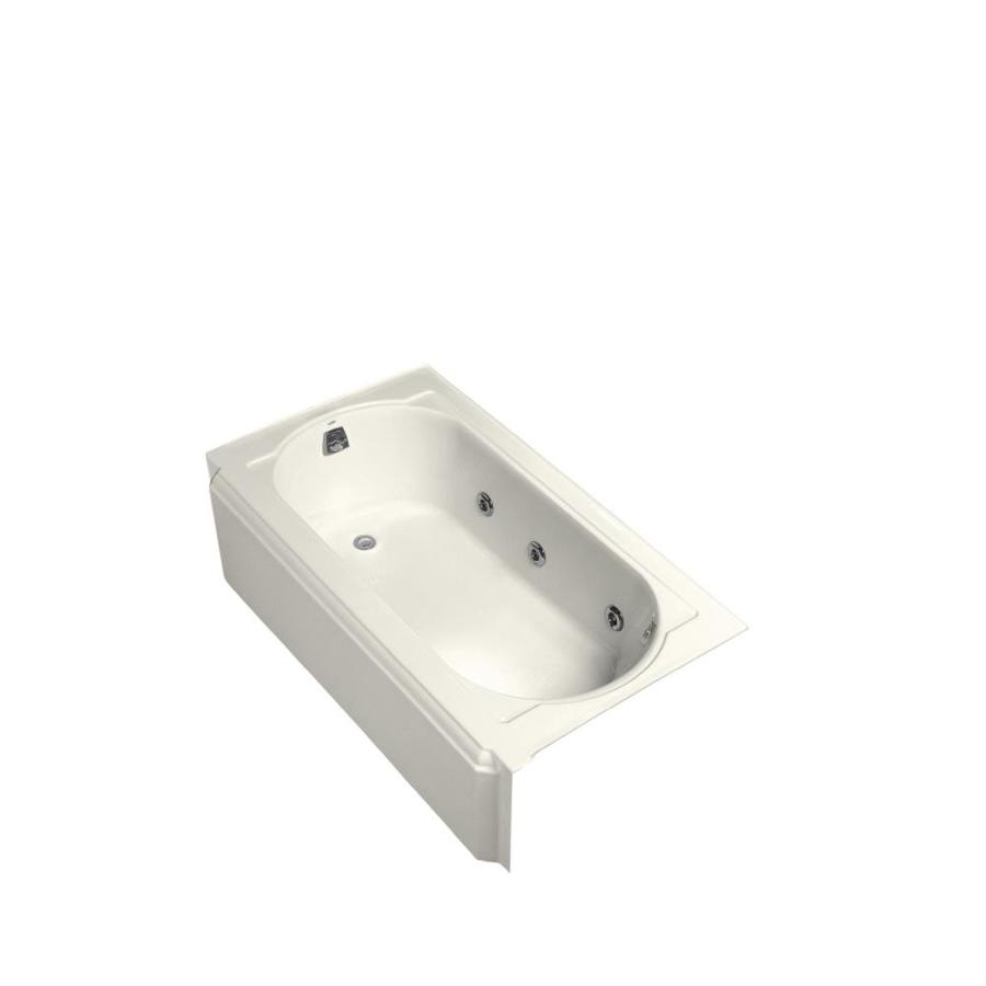 KOHLER Memoirs 60in Biscuit Cast Iron Oval In Rectangle LeftHand Drain Alcove Whirlpool