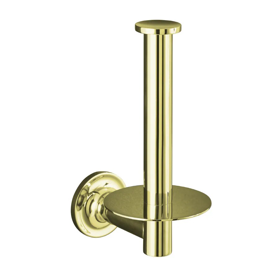 KOHLER Purist Vibrant French Gold Surface Mount Toilet Paper Holder at