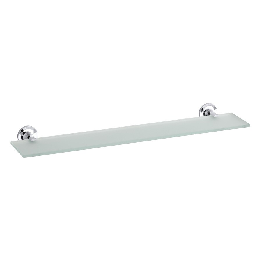 KOHLER Purist 1Tier Polished Chrome Glass Bathroom Shelf at
