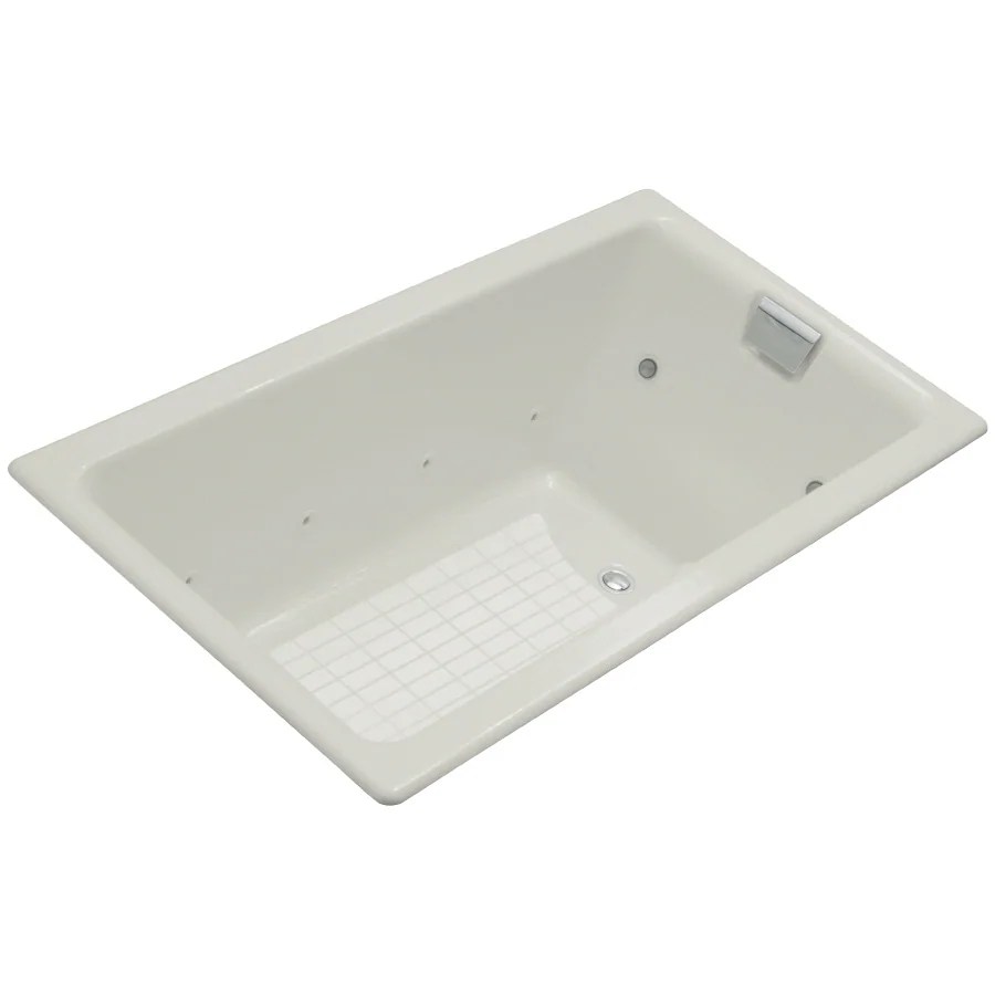 KOHLER TeaForTwo 66in Ice Grey Cast Iron DropIn Whirlpool Tub with