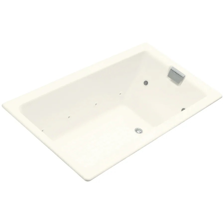 KOHLER TeaForTwo 66in Biscuit Cast Iron DropIn Whirlpool Tub with