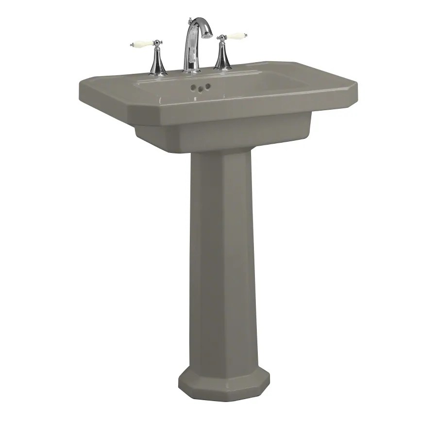 KOHLER Kathryn 35in H Cashmere Fire Clay Pedestal Sink Combo in the