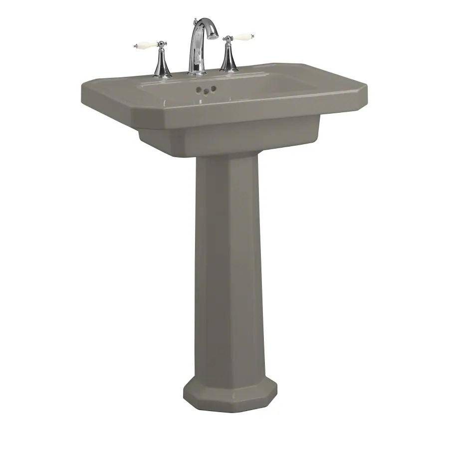 KOHLER Kathryn 35in H Cashmere Fire Clay Pedestal Sink at