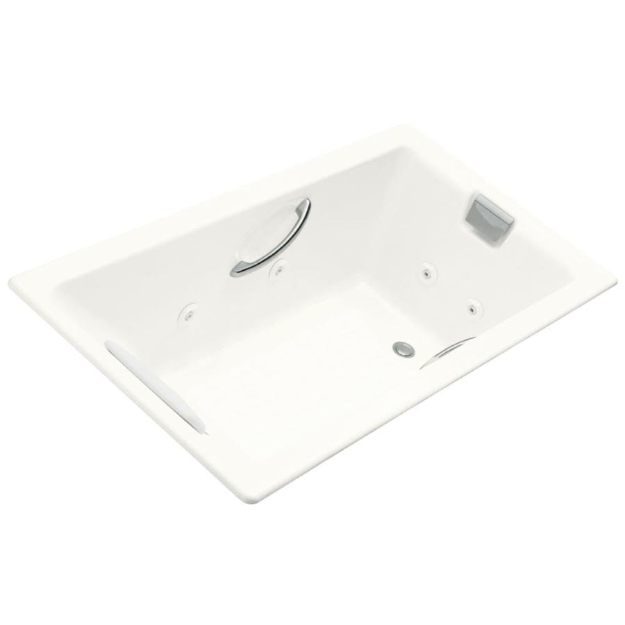 KOHLER TeaForTwo 66in White Cast Iron Rectangular Reversible Drain