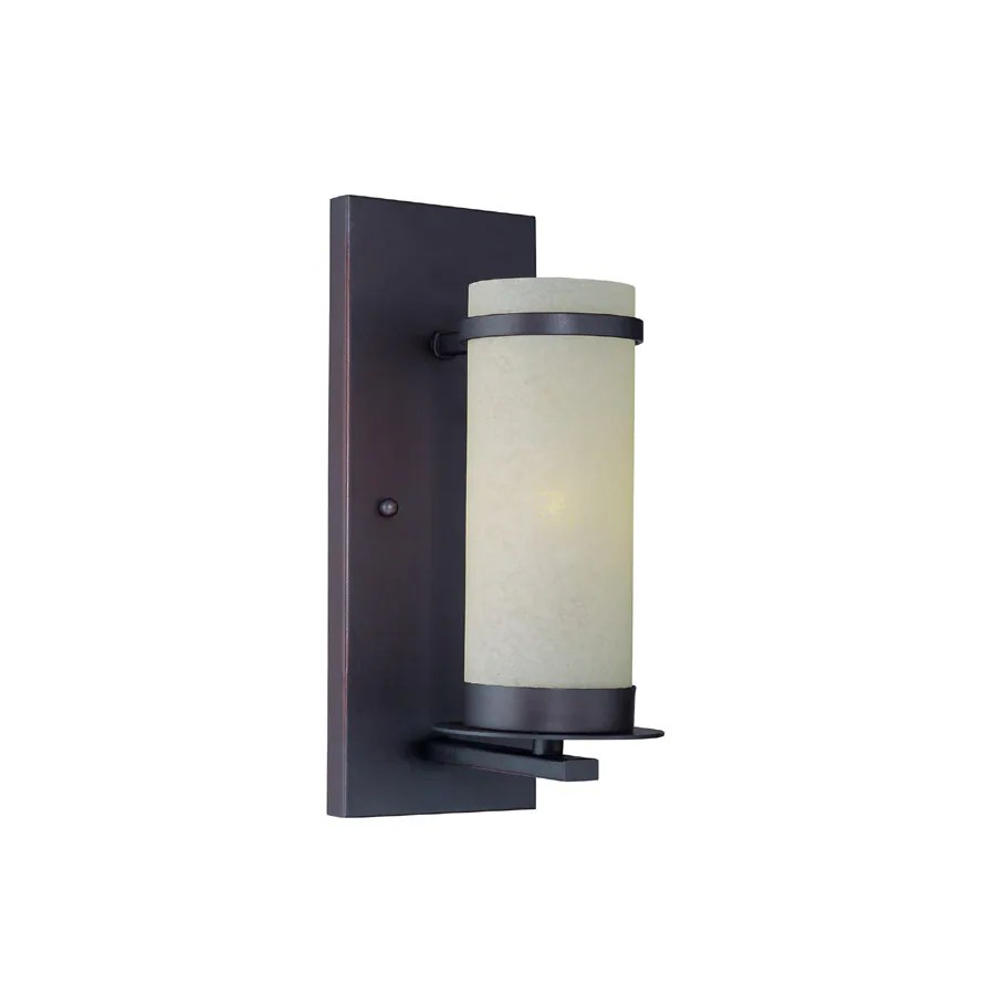 Lite Source 11.5in H Bronze WallMounted Lamp with Glass Shade at