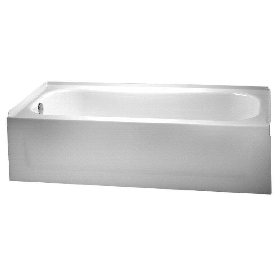 Crane Plumbing 60in White Enameled Steel Freestanding Bathtub with