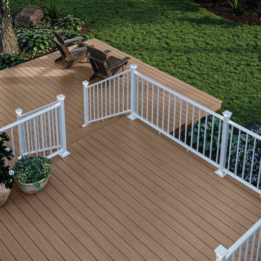 Deckorators 8ft x 2.25in x 3ft Textured White Aluminum Deck Rail Kit