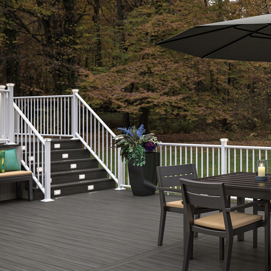 Deckorators Classic 8ft x 2.25in x 3ft Textured White Aluminum Deck
