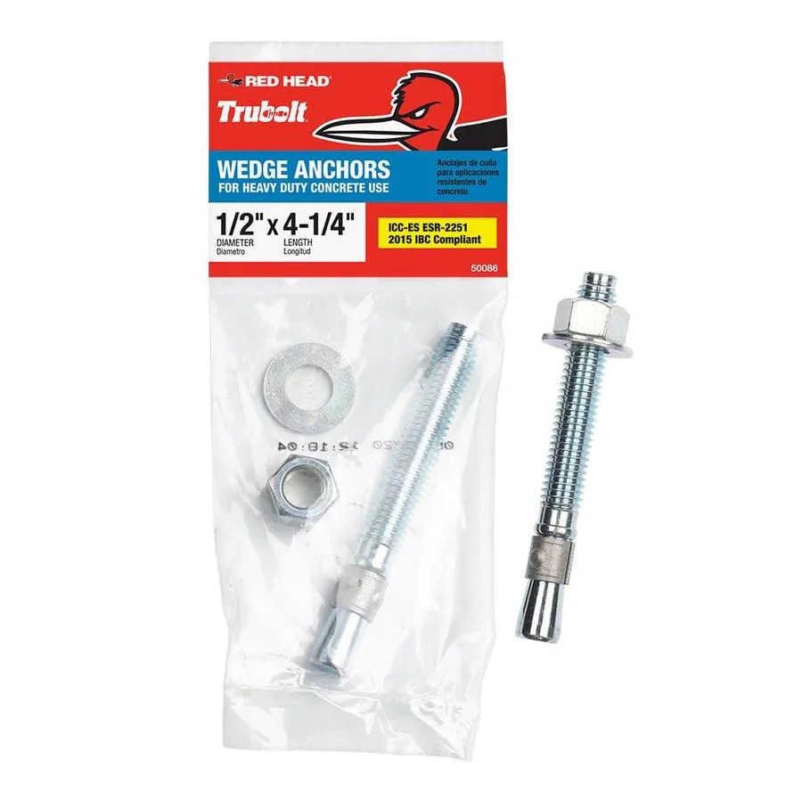 Red Head 41/4in x 1/2in Wedge Anchors at