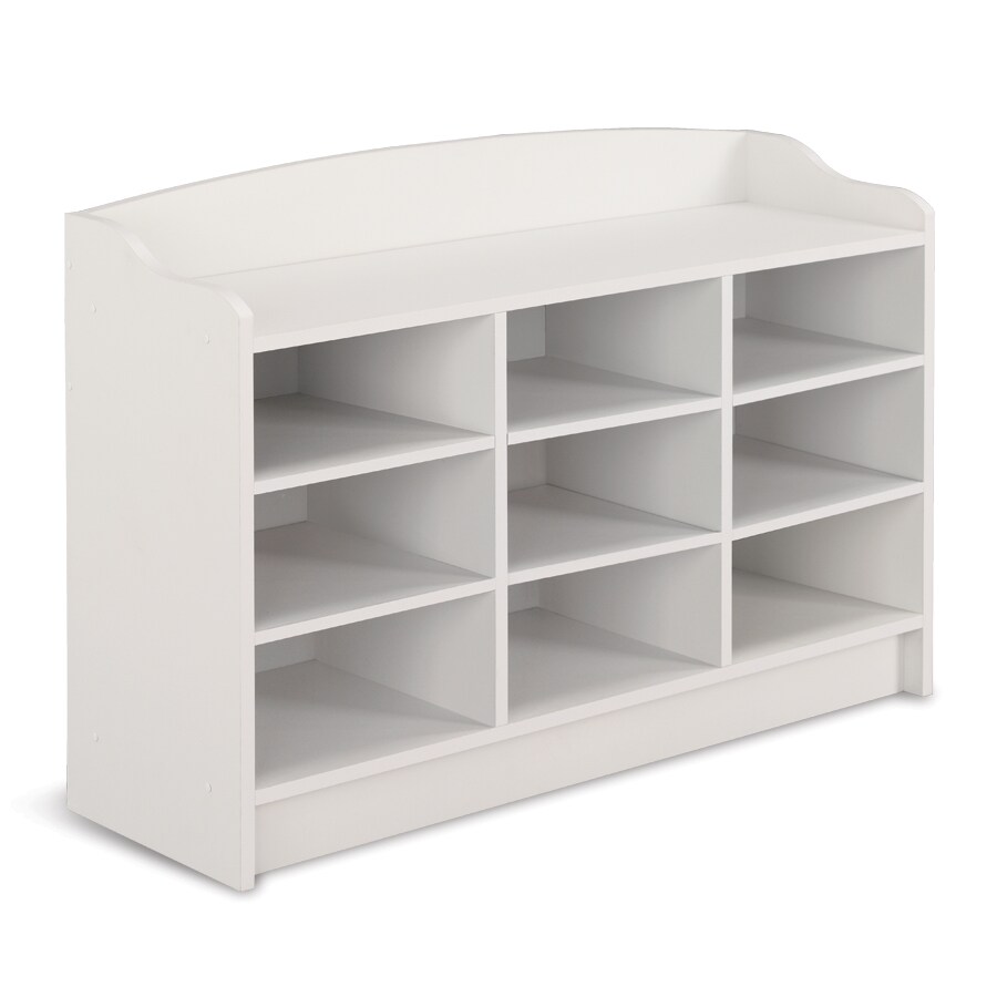 Real Organized White Storage Bench at