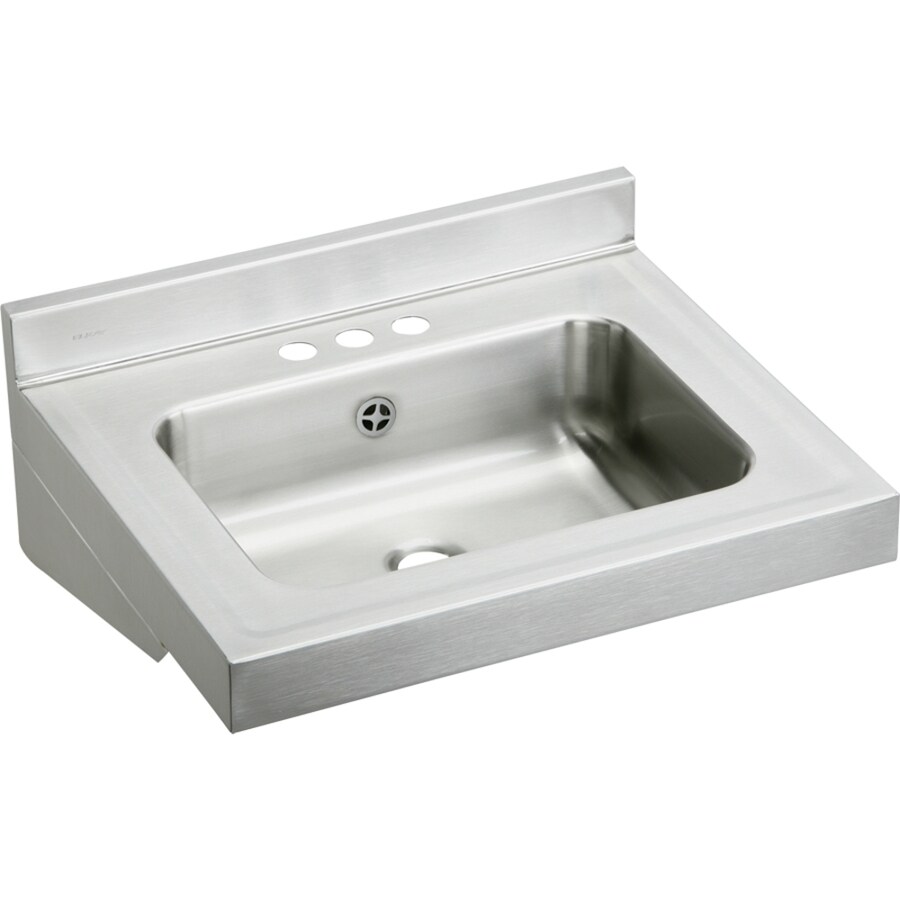 Elkay 19in x 22in Buffed Satin Wall Mount Stainless Steel Utility Tub