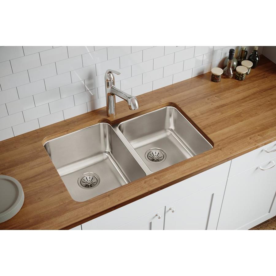 Elkay Gourmet Undermount 31.25in x 20.5in Lustertone Double Offset