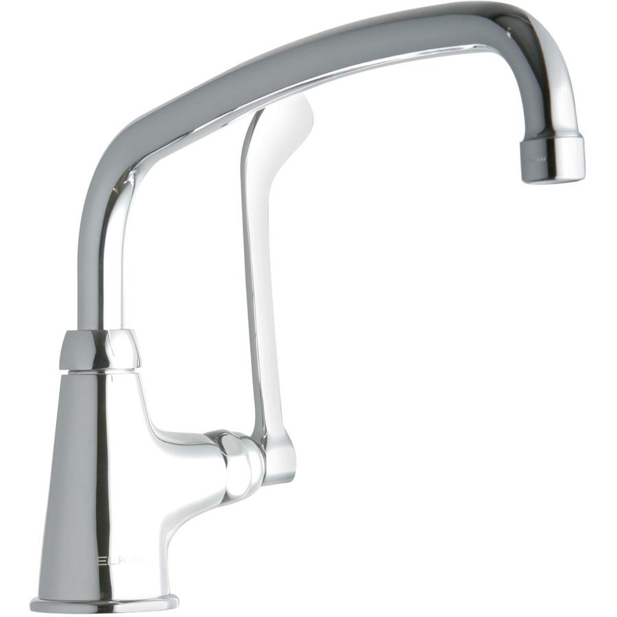 Elkay Chrome 1Handle Deck Mount LowArc Commercial Kitchen Faucet at
