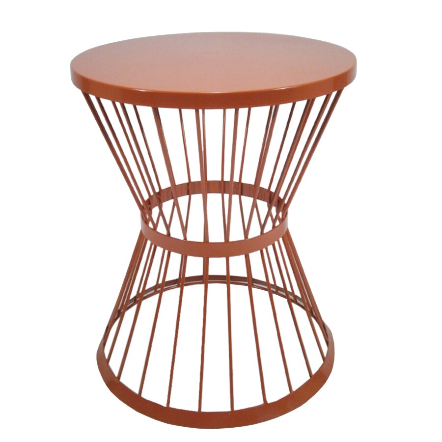 Garden Treasures 20in Red PowderCoated Outdoor Round Steel Plant
