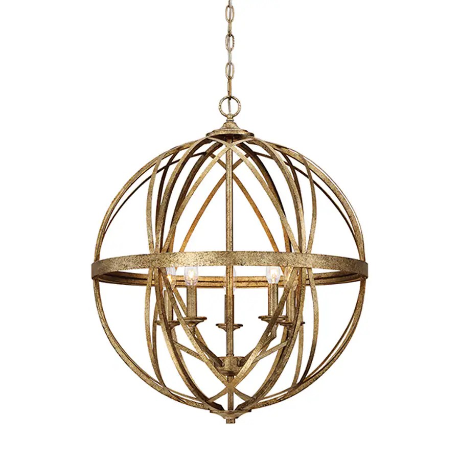Millennium Lighting Lakewood Vintage Gold Transitional Orb Pendant at
