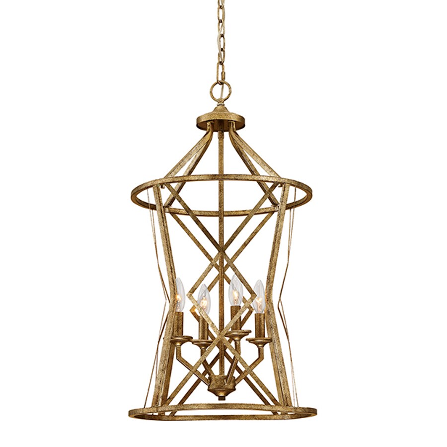 Millennium Lighting Lakewood Vintage Gold Transitional Cage Pendant at