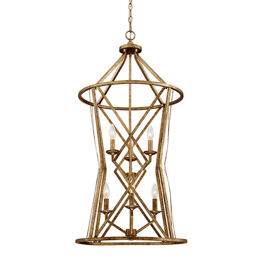 Millennium Lighting Lakewood Vintage Gold Transitional Cage Pendant in