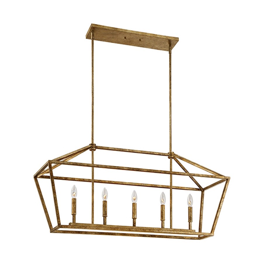 Millennium Lighting 40in W 5Light Vintage Gold Kitchen Island Light