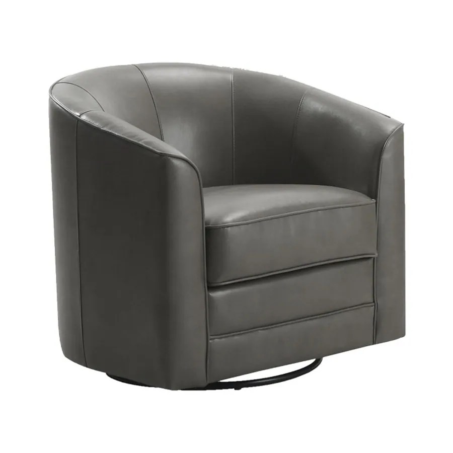 Emerald Home Furnishings Milo Casual Light Grey Faux Leather Accent