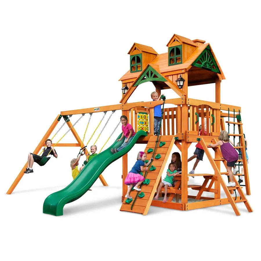 Gorilla Playsets Malibu Navigator Residential Wood Playset with Swings