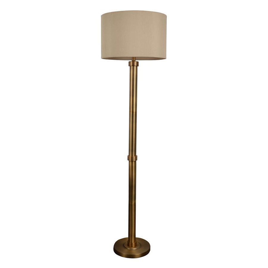 Decor Therapy 61.5in Zadar Brass 3Way Floor Lamp with Fabric Shade at