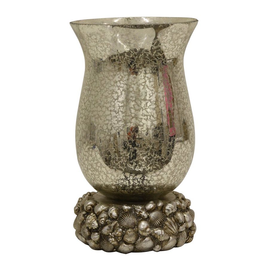 Decor Therapy 10.5in Silver leaf Electrical Outlet Uplight Table Lamp