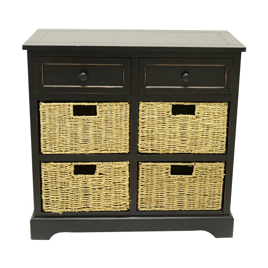 Shop Decor Therapy Montgomery Eased Edge Black Rectangular Sideboard at