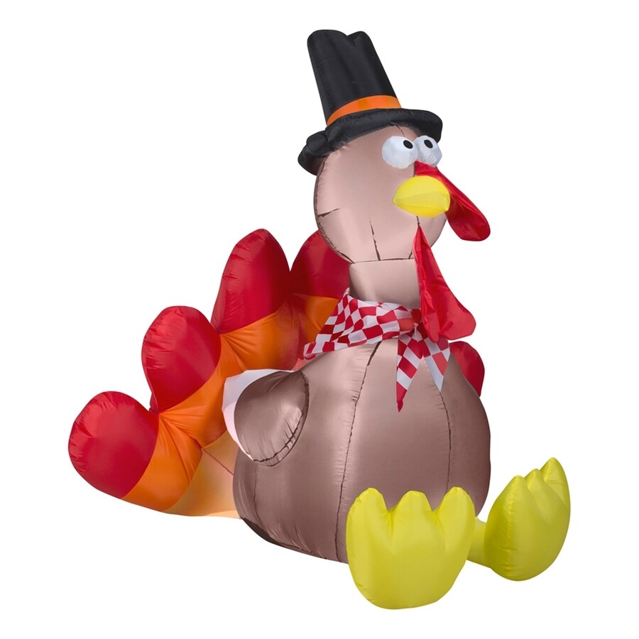 Gemmy 4.98ft x 4.98ft Lighted Turkey Thanksgiving Inflatable at