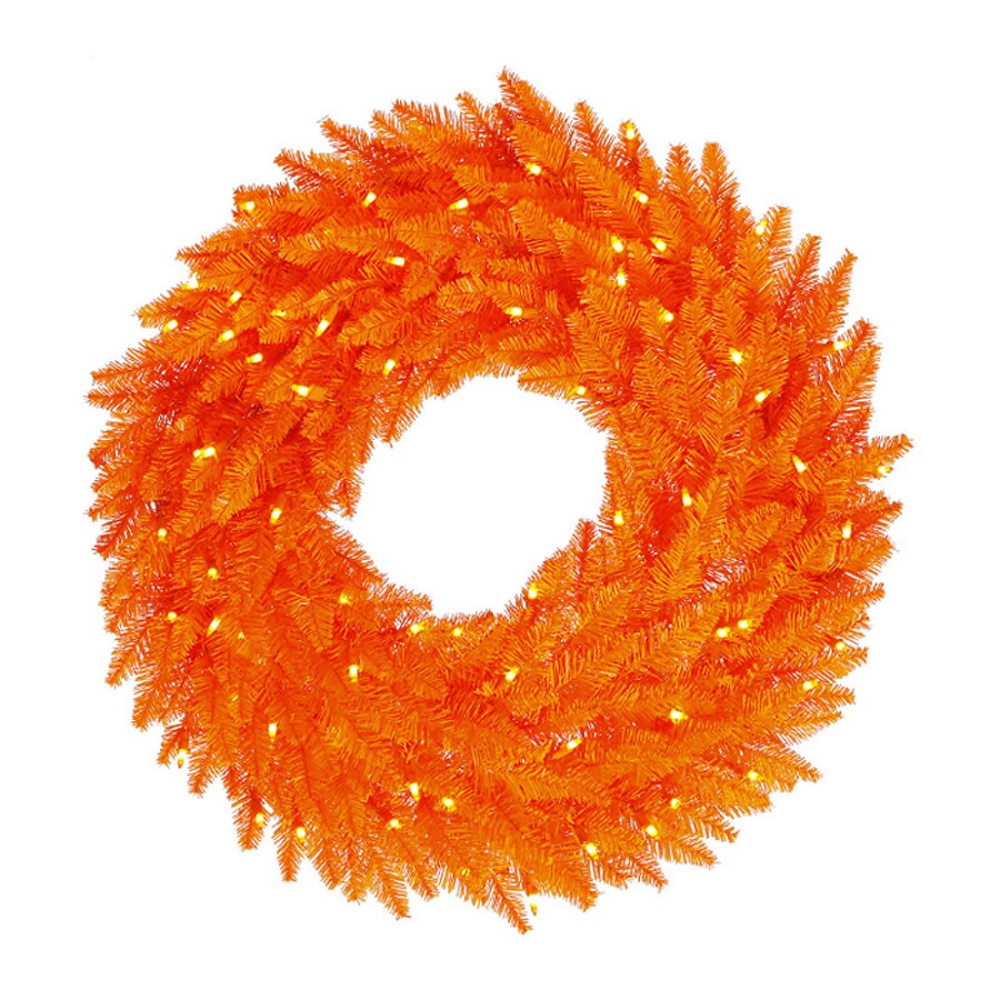 Shop Northlight 36in PreLit Artificial Halloween Wreath with Orange
