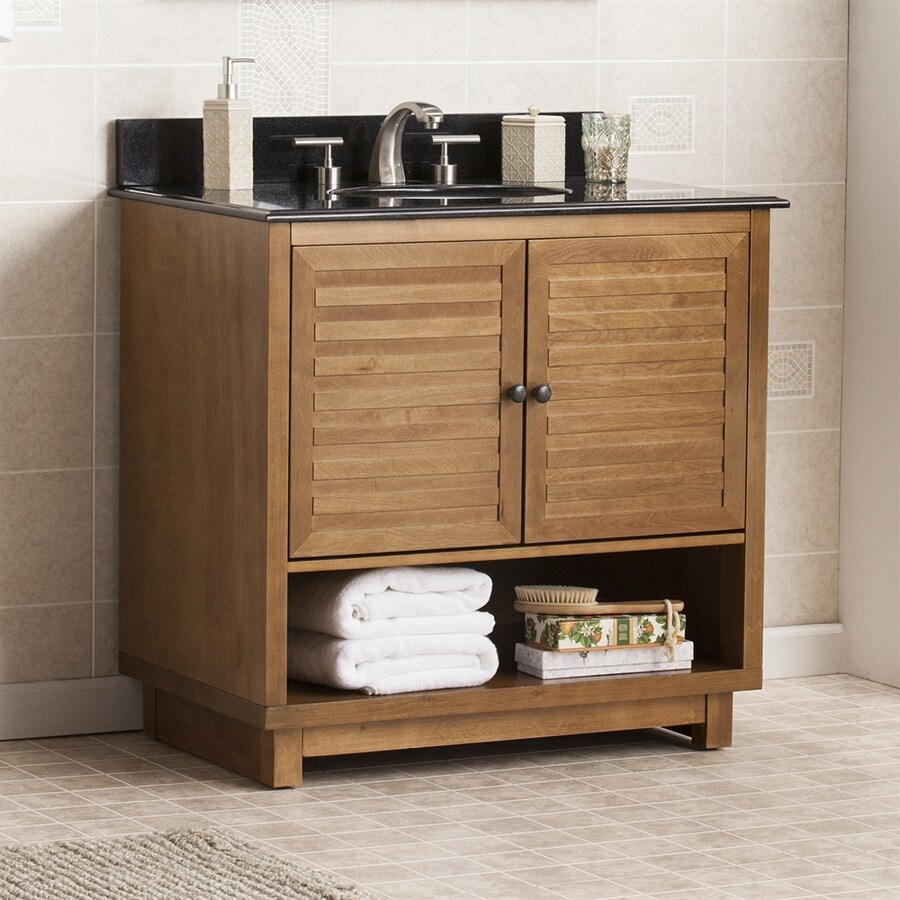Boston Loft Furnishings Landon Dark aged oak Single Sink Vanity with