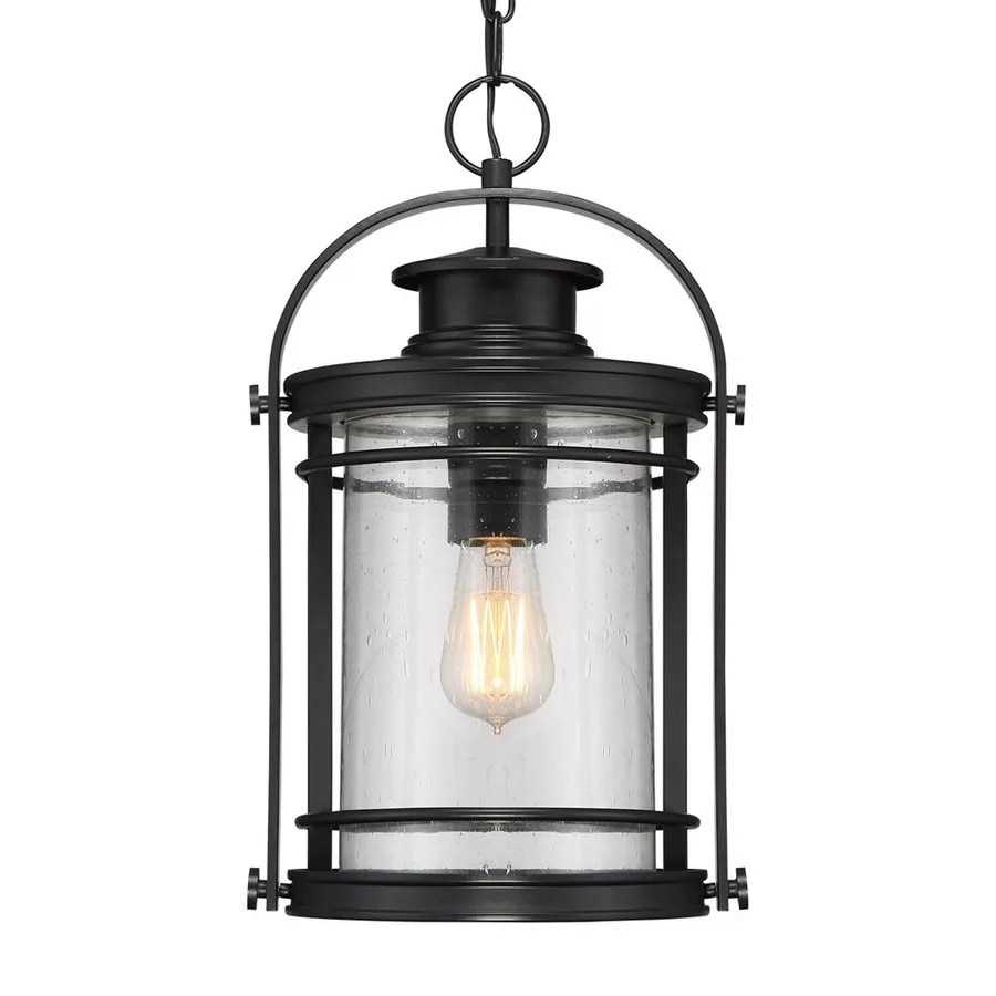 Quoizel Booker 17.75in Mystic Black Outdoor Pendant Light at