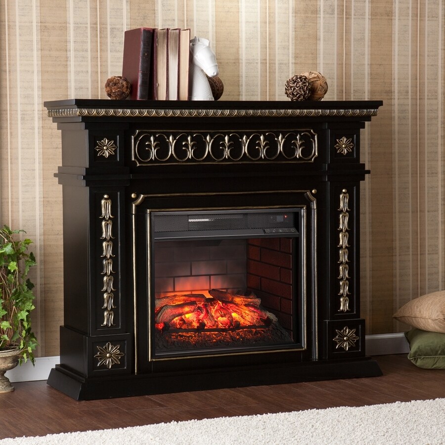 Boston Loft Furnishings 47in W 5000BTU Black/Handpainted Gold Mdf