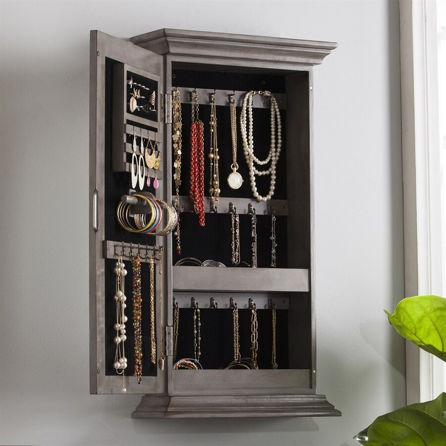 Boston Loft Furnishings Jeba Antique Gray WallMount Jewelry Armoire at